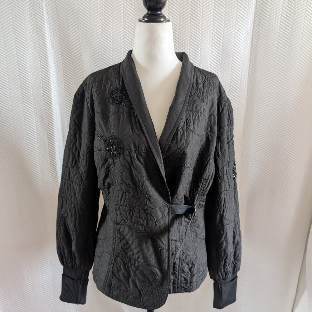 Sand Copenhagen Black Embroidered Beaded Jacket Size 44 US L Artsy Scandi NWT